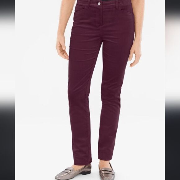 GUC Burgundy Chicos Girlfriend Slim Leg Ankle Pants - Picture 2 of 6
